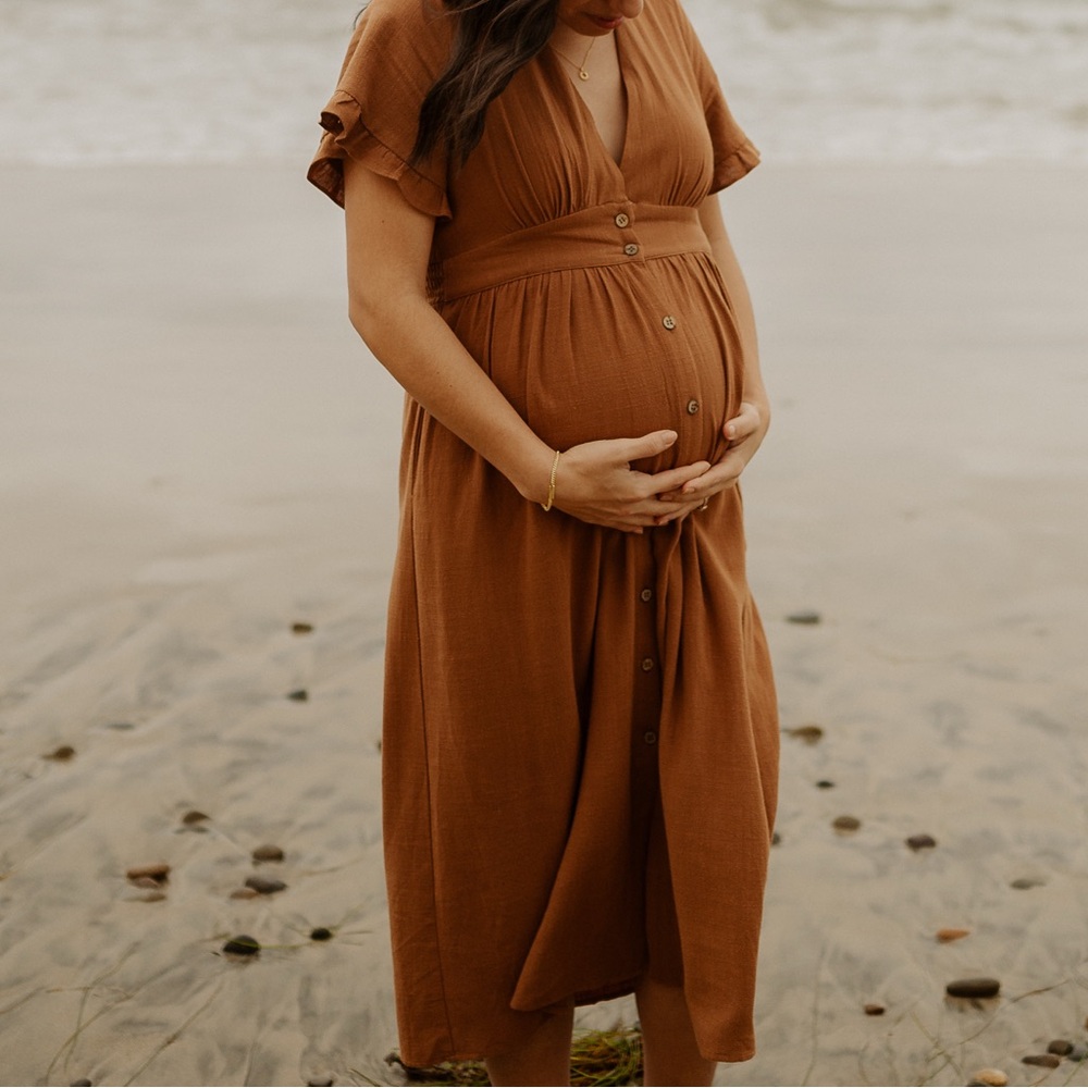 Women's Button-Down Dress in Rust